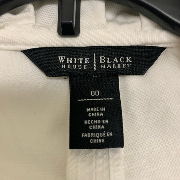 White House Black Market White Pantsuit Pants Full-Length Textured Fabric - Picture 5 of 6